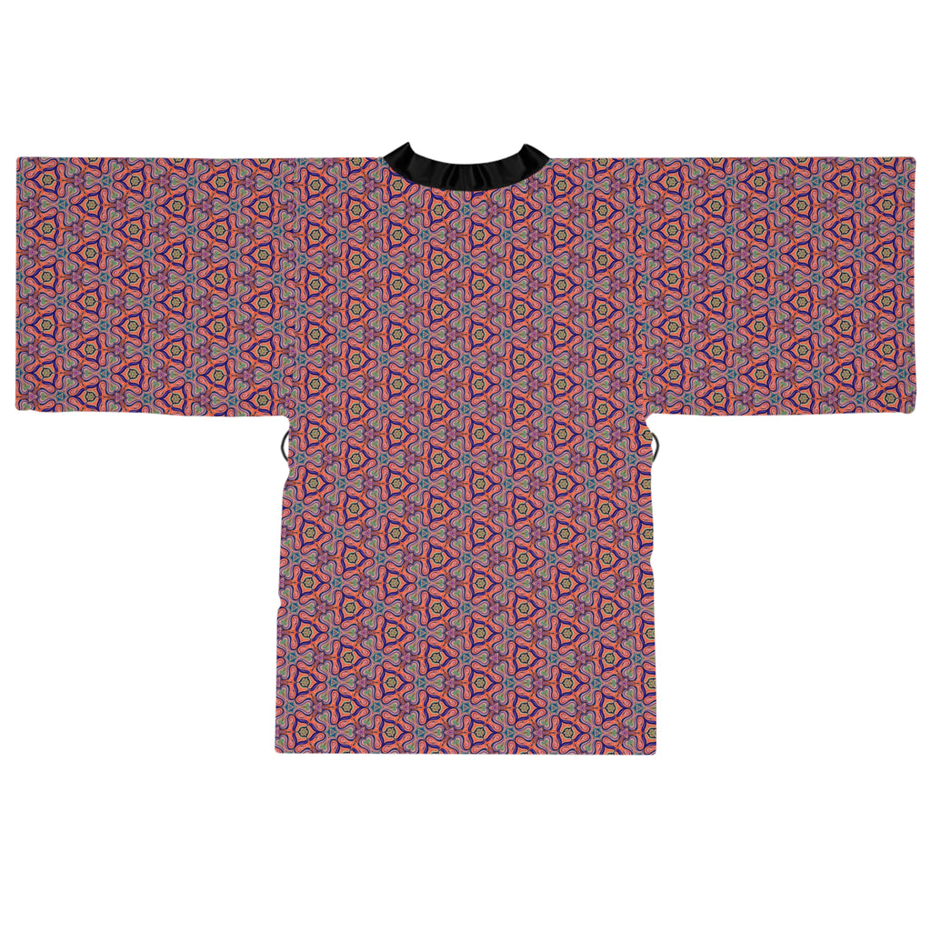 Bohemian Floral Kimono Robe – All-Over Print Lightweight Lounge Jacket