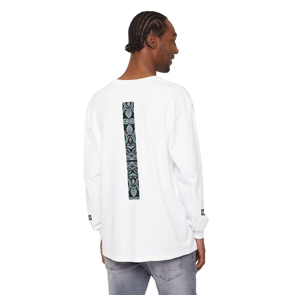 Men's/Women's Long Sleeve T-Shirt — Vertical Geometric Stripe Graphic #kjgd64258
