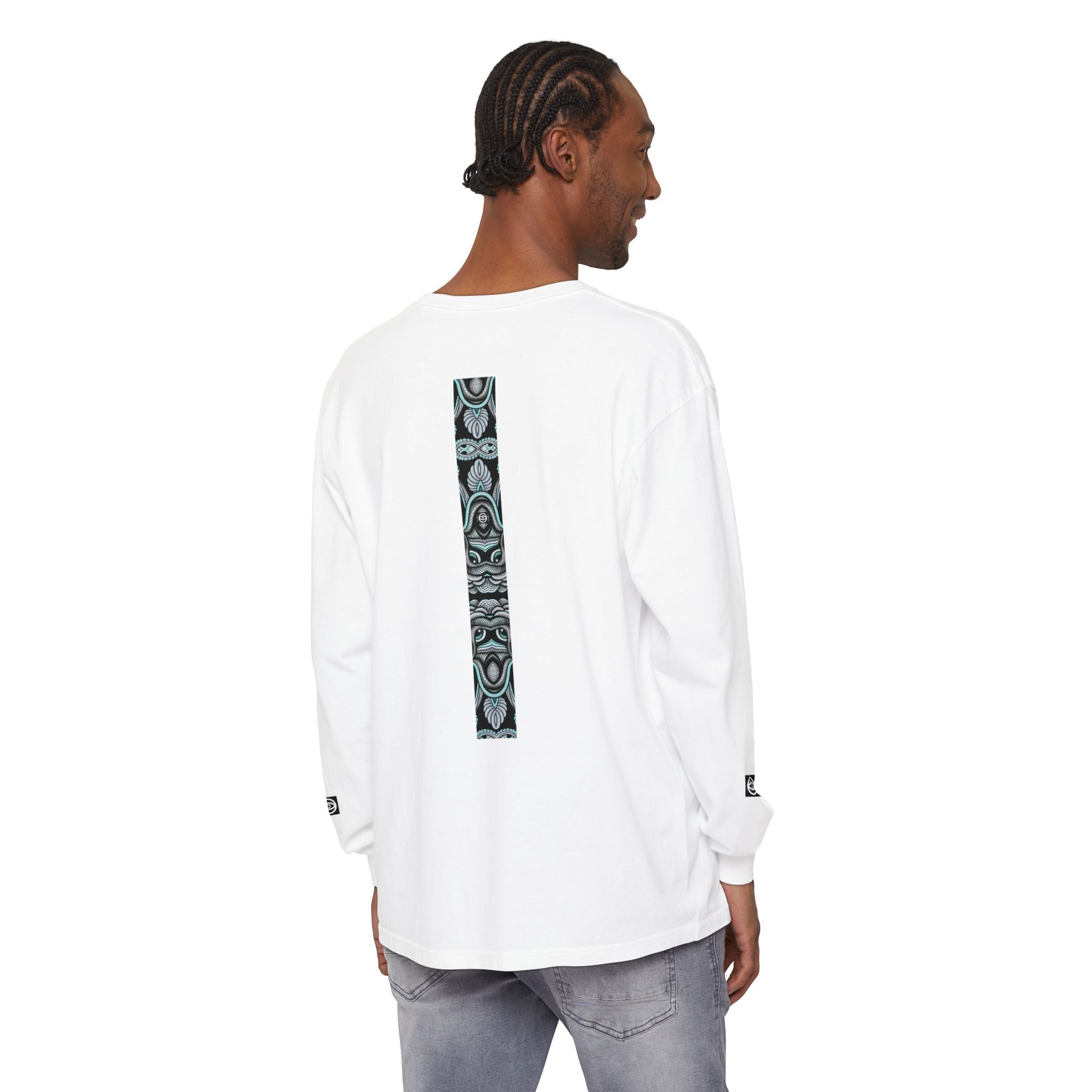 Men's/Women's Long Sleeve T-Shirt — Vertical Geometric Stripe Graphic #kjgd64258