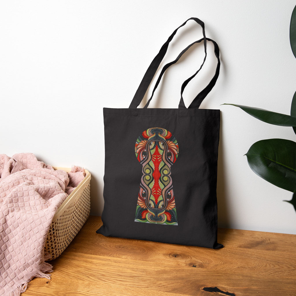 Canvas Tote — Tribal Keyhole & Triangle Art Print #r24687