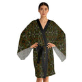 Green Floral Mandala Pattern Kimono Robe | Long Sleeve