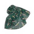 Emerald Kaleidoscope Poly Scarf — Geometric Floral Silk-Feel Fashion Accessory #kf98333