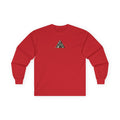 Triangle Camo Graphic Long Sleeve Tee — Minimal Military-Inspired Chest Print #k646&