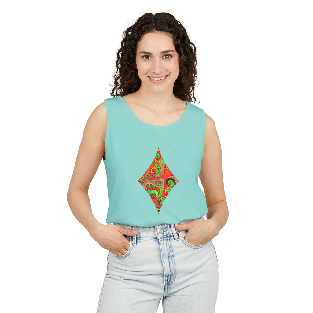 Psychedelic Paisley Cross Tank #t434567
