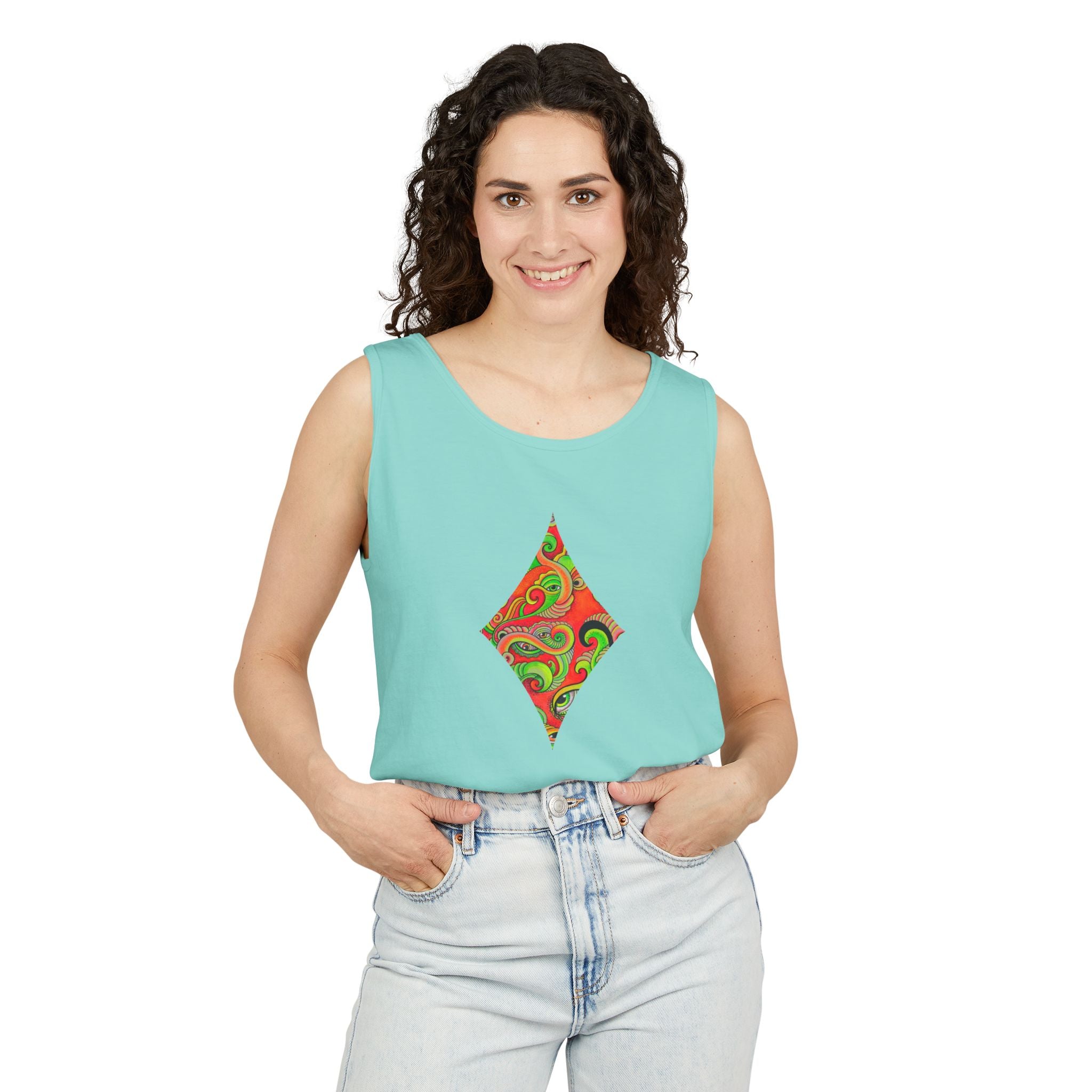 Psychedelic Paisley Cross Tank #t434567
