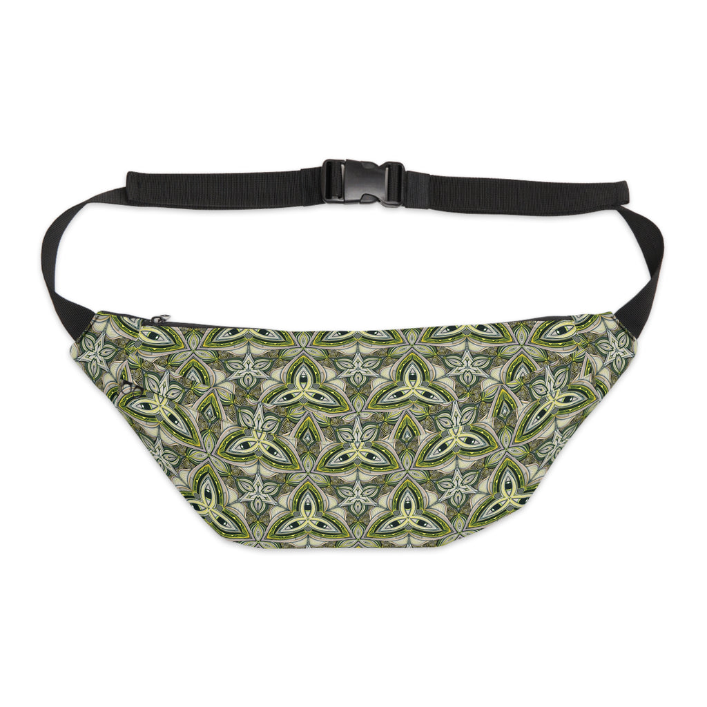 Green Celtic Knot Large Fanny Pack – Boho Festival Waist Bag #jg00764