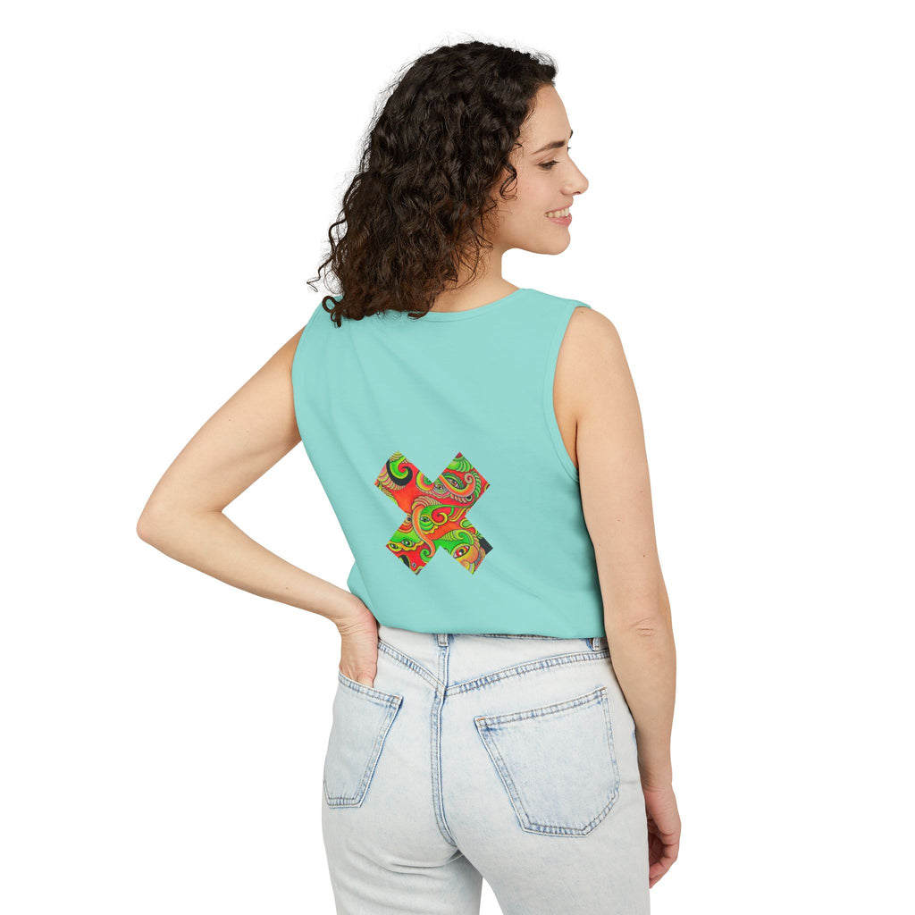 Psychedelic Paisley Cross Tank #t434567