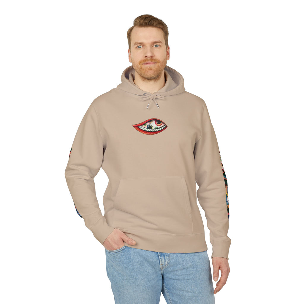Graphic Hoodie — Colorful Psychedelic Lip & Swirl Design #h4334