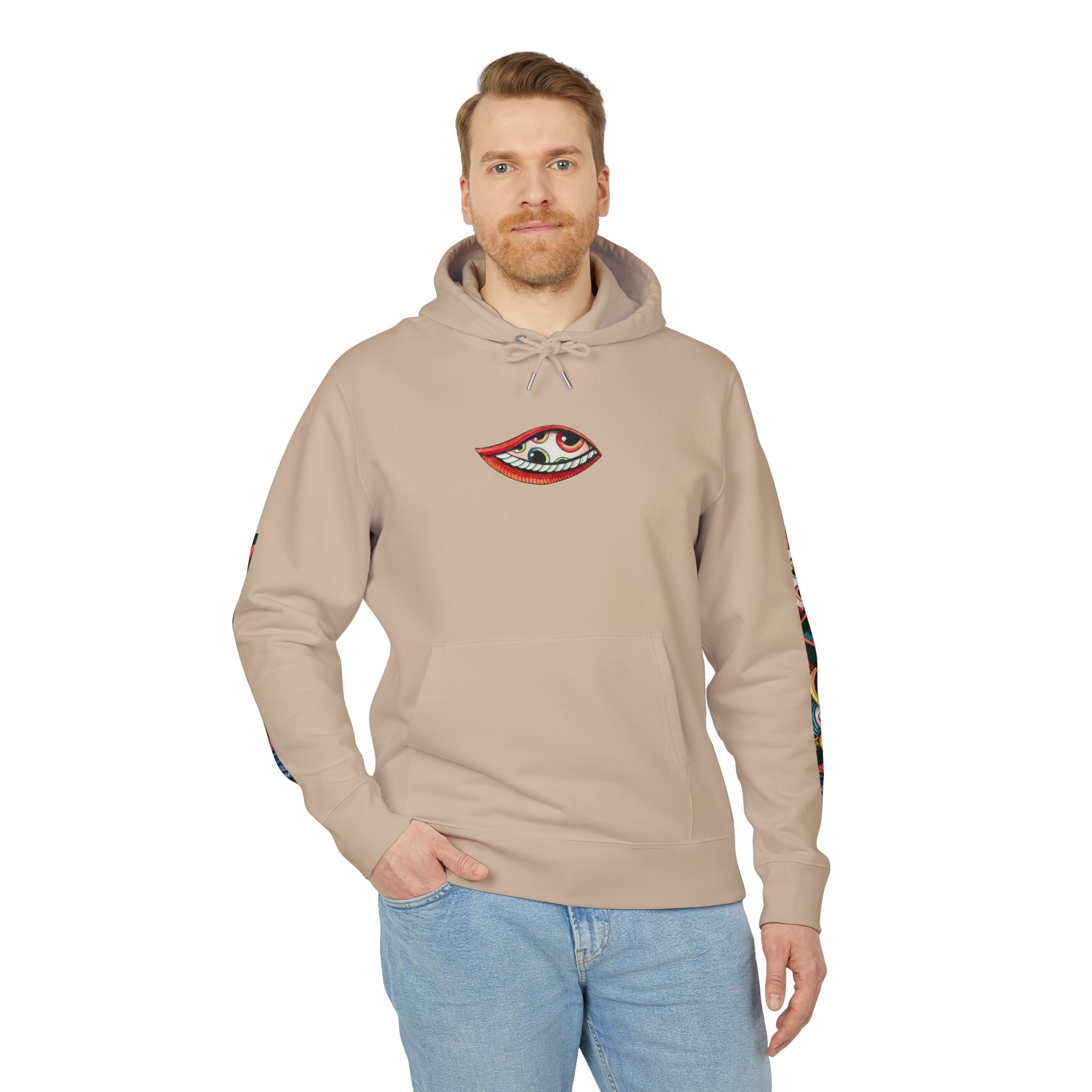 Graphic Hoodie — Colorful Psychedelic Lip & Swirl Design #h4334