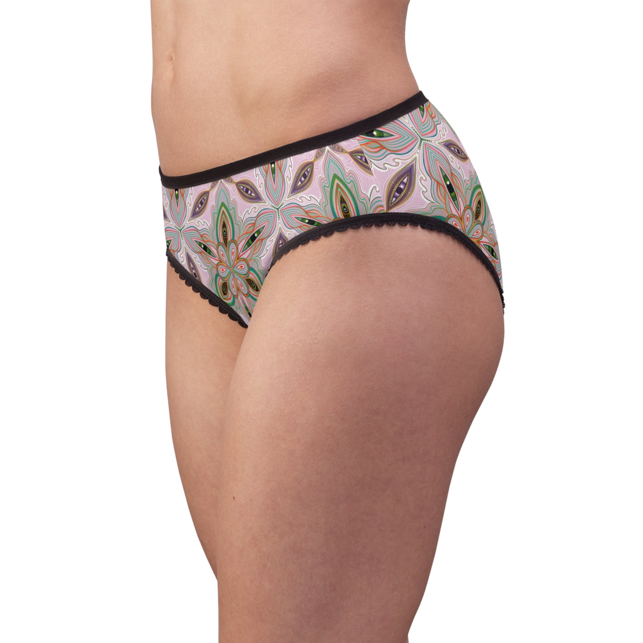 Floral Kaleidoscope Women's Briefs — Pastel Mandala Print. #bm1