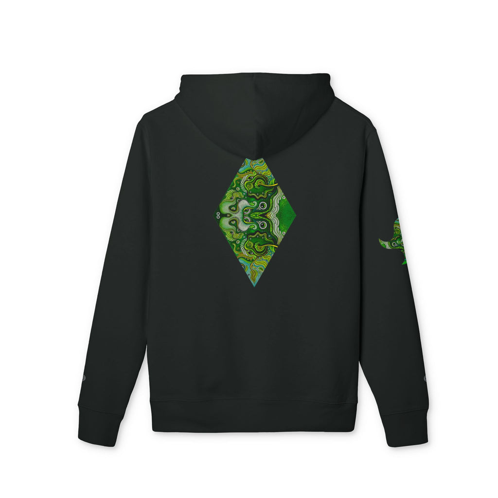 Green Geometric Nature Hoodie — Triangle Diamond Forest Graphic #iyf874322