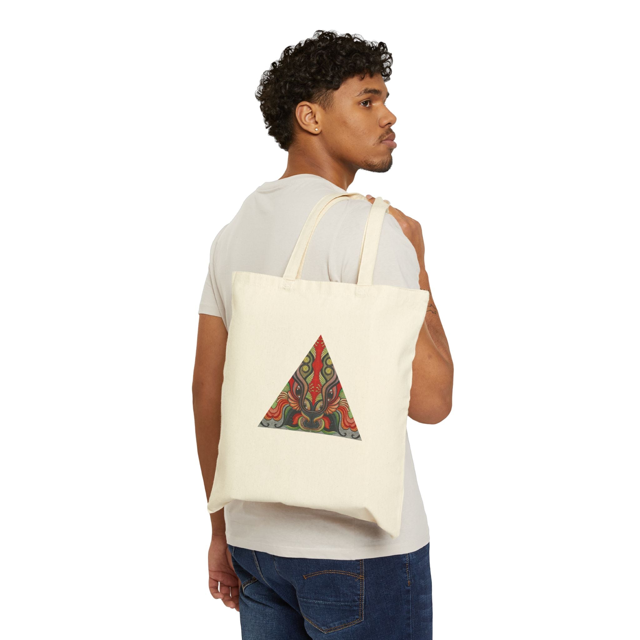 Canvas Tote — Tribal Keyhole & Triangle Art Print #r24687