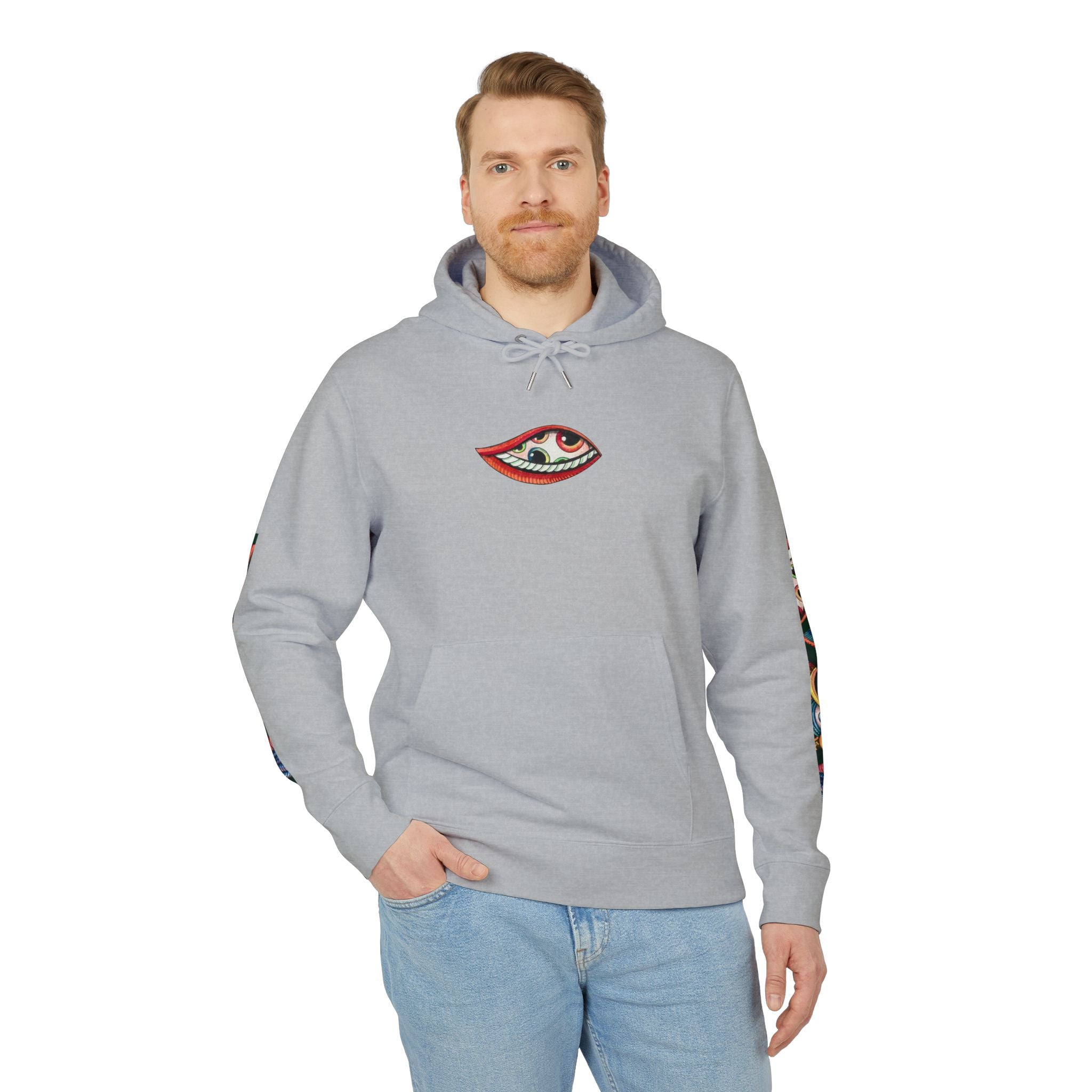 Graphic Hoodie — Colorful Psychedelic Lip & Swirl Design #h4334
