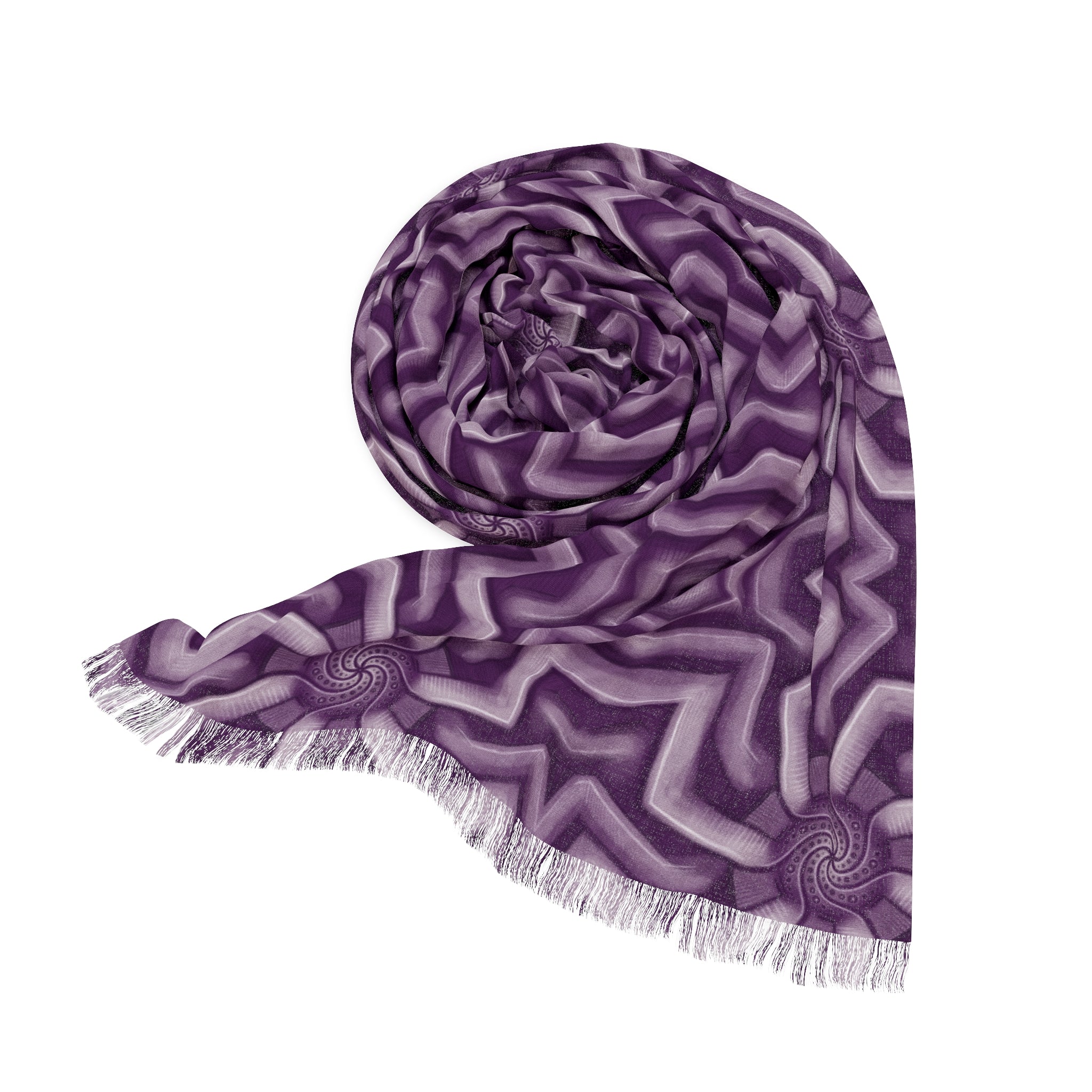 Purple Geometric Star Pattern Scarf — Lightweight Decorative Fashion Scarf #kj88643