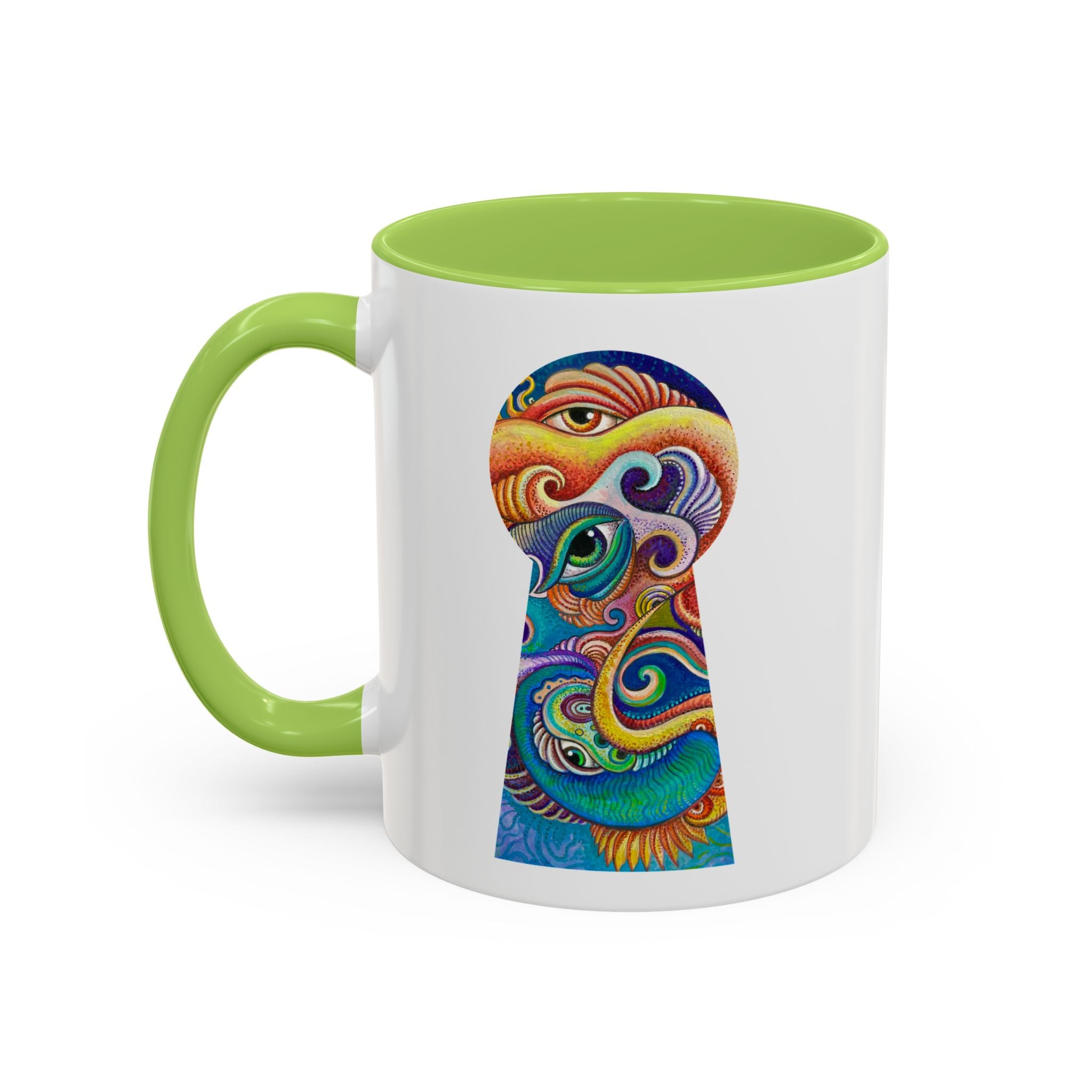 Colorful Abstract Fish Circle Mug | Accent Coffee Mug