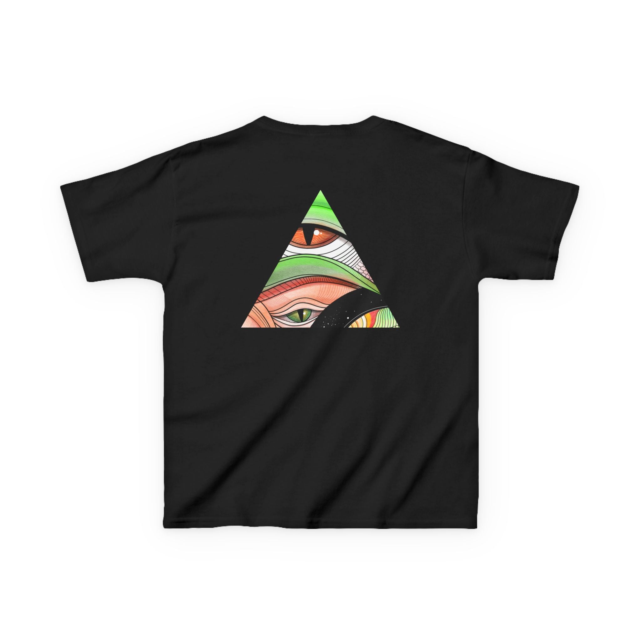Abstract Eye Pattern Kids Tee | Geometric Star & Triangle Art
