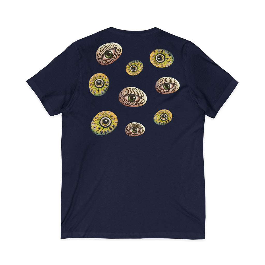 Sunflower Eye Pattern V-Neck Tee #k0833