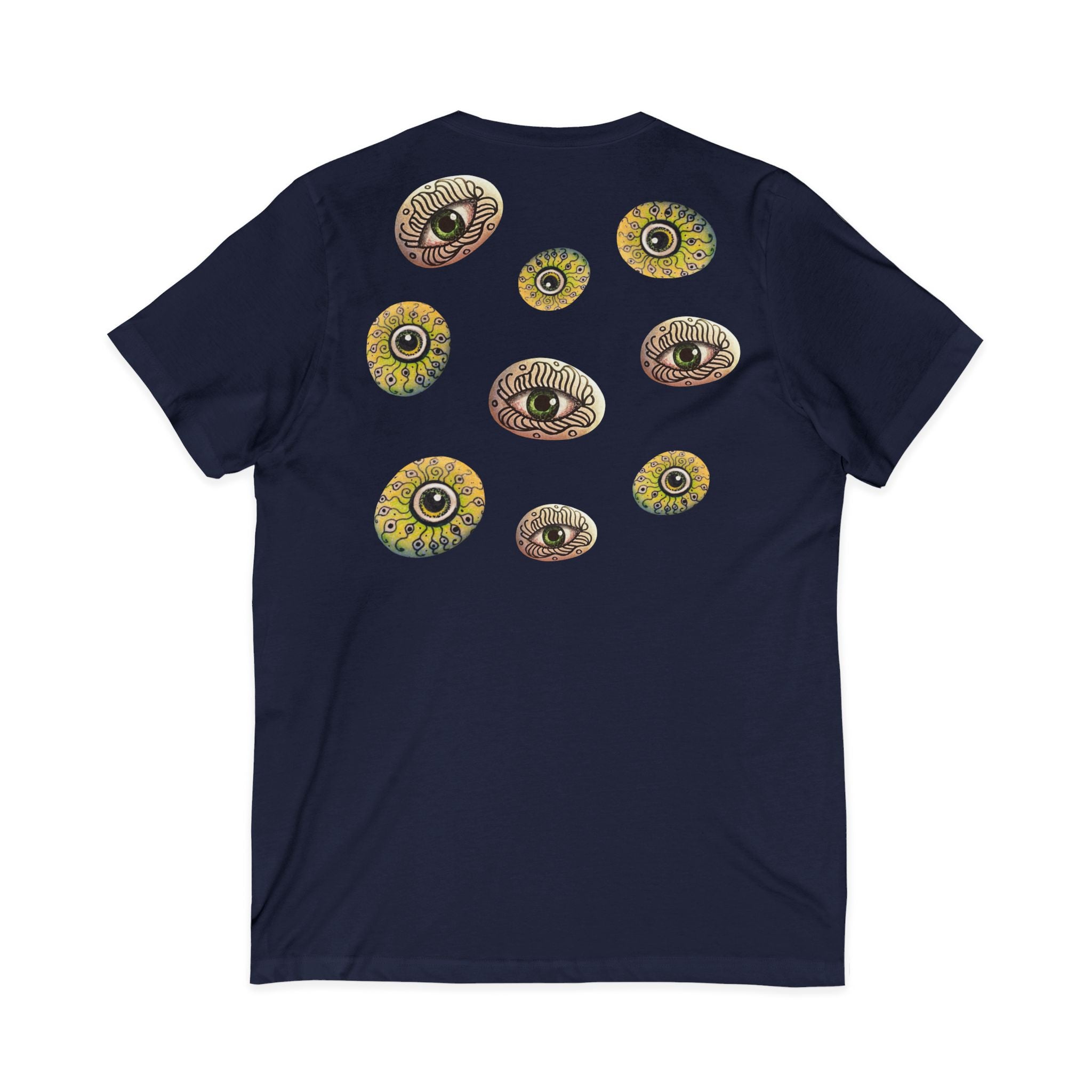 Sunflower Eye Pattern V-Neck Tee #k0833