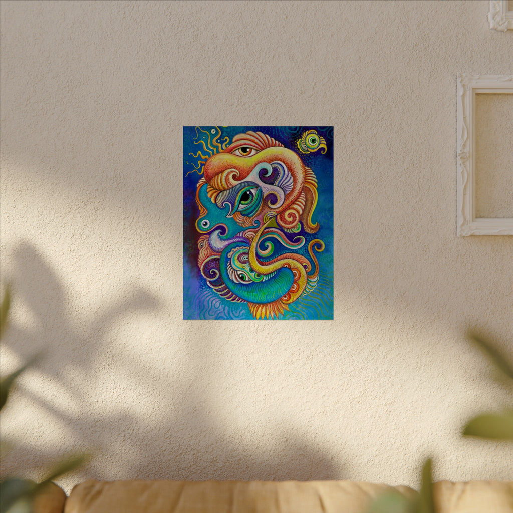 Abstract Psychedelic Watercolor Poster — Textured Matte Art Print #wp2