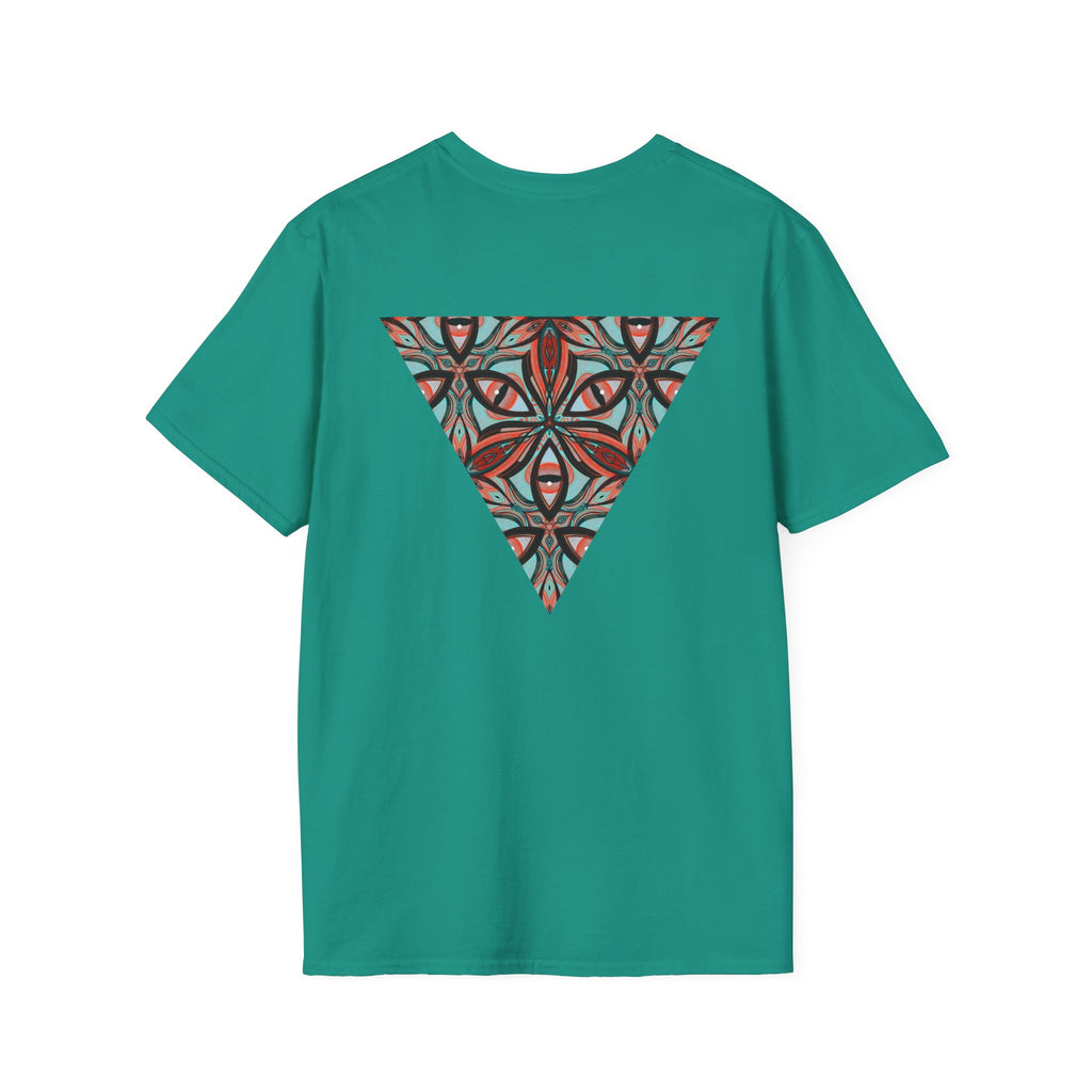 Geometric Tribal Pattern T-Shirt | Kaleidoscope Triangle Eye Motif