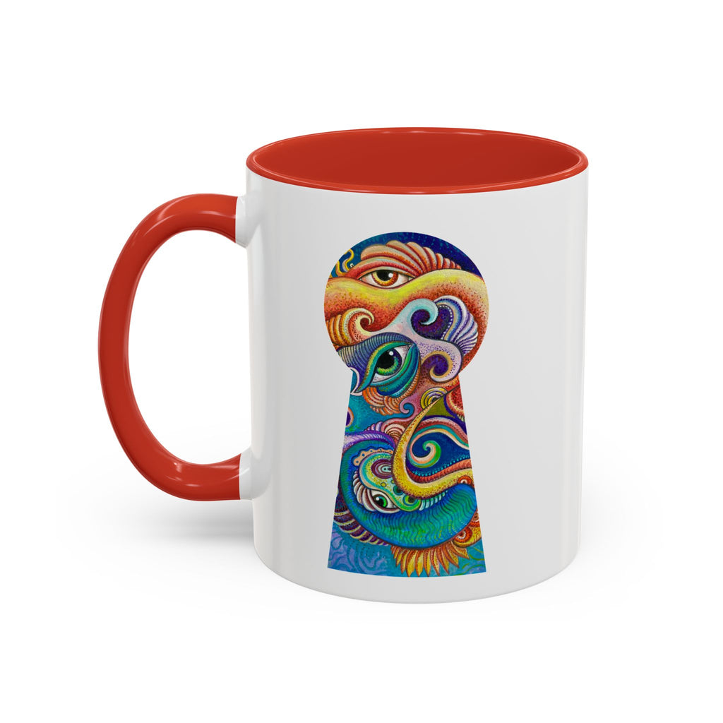 Colorful Abstract Fish Circle Mug | Accent Coffee Mug