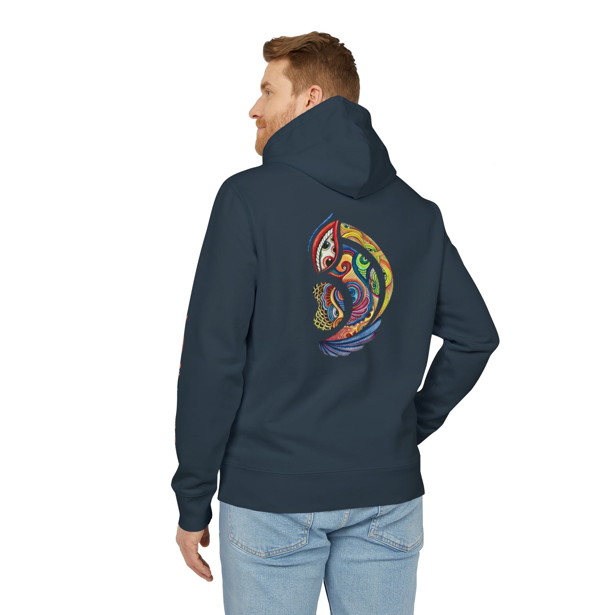 Graphic Hoodie — Colorful Psychedelic Lip & Swirl Design #h4334