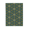 Velveteen Plush Blanket - Teal & Gold Geometric Mandala Throw #h73