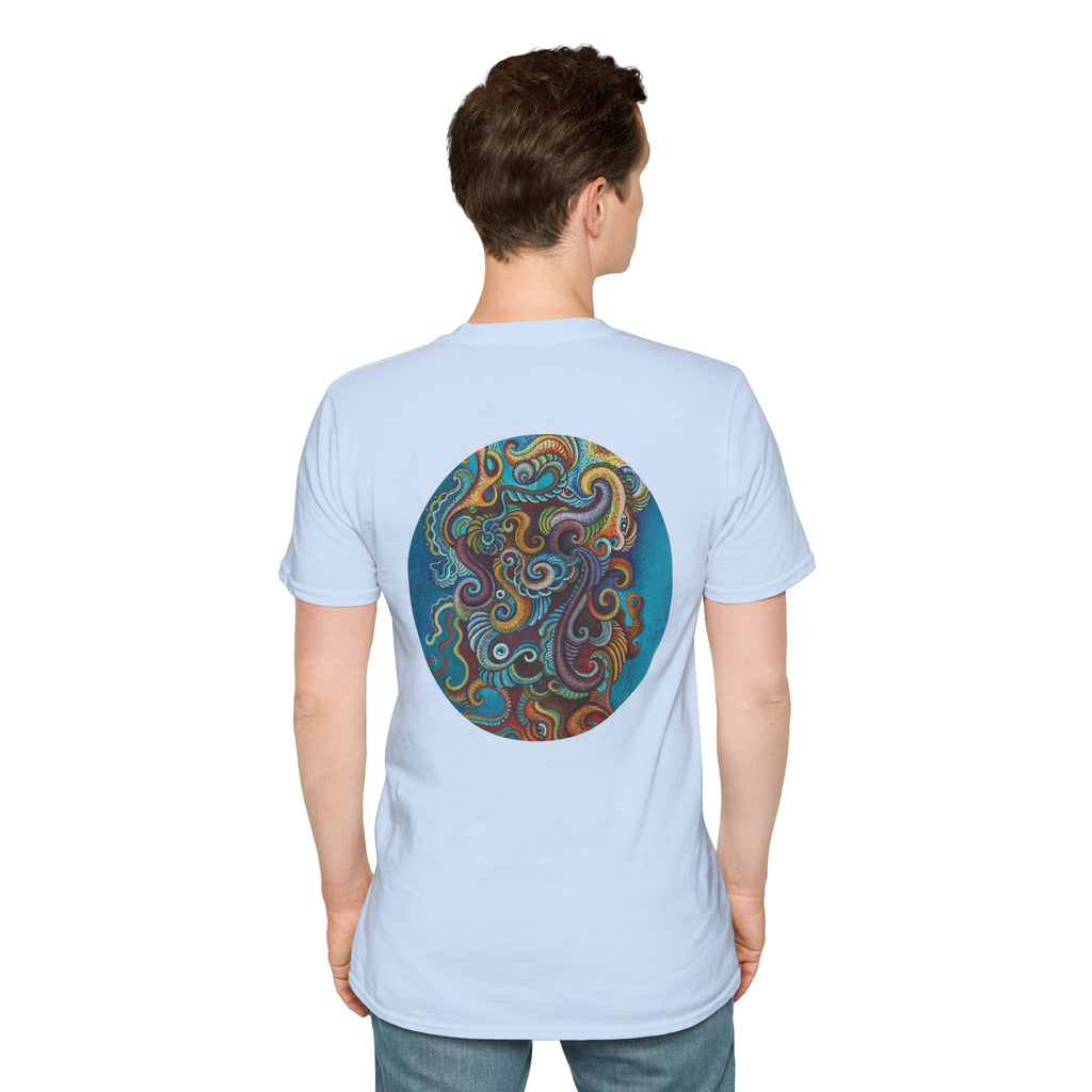 Psychedelic Keyhole T-Shirt — Colorful Swirl Art Tee #tsc8765