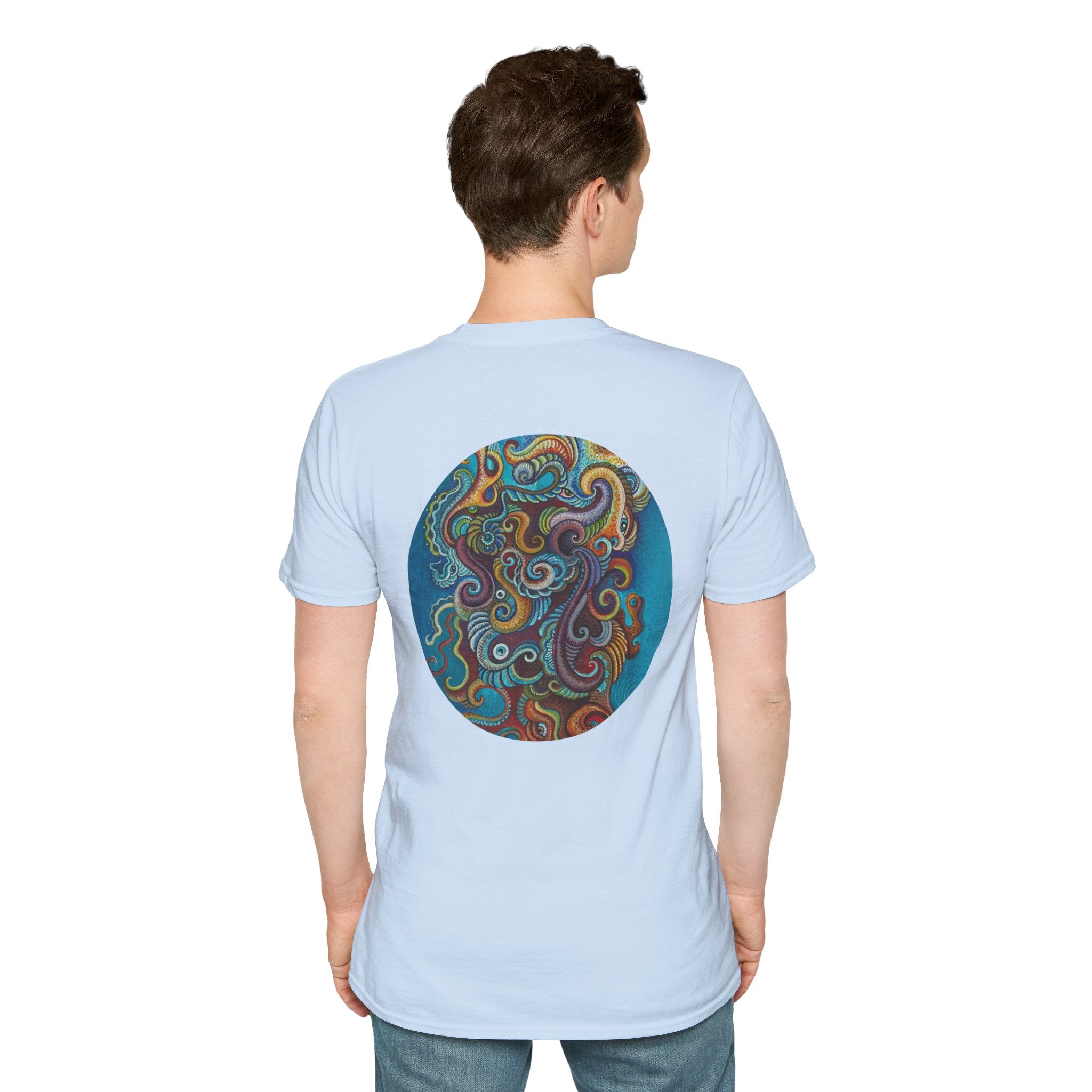 Psychedelic Keyhole T-Shirt — Colorful Swirl Art Tee #tsc8765