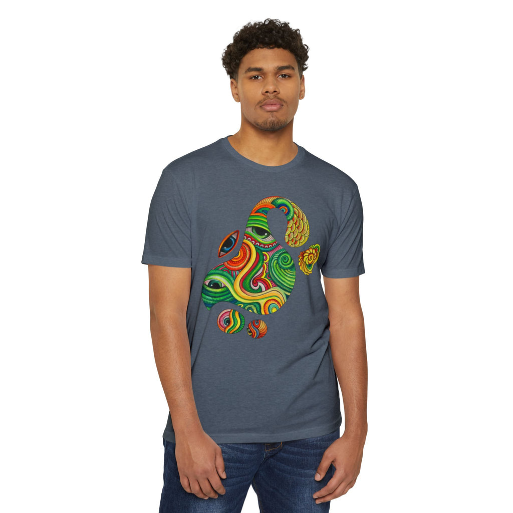 Psychedelic Swirl T-Shirt — Colorful Abstract Ampersand & Star Graphic #ga975