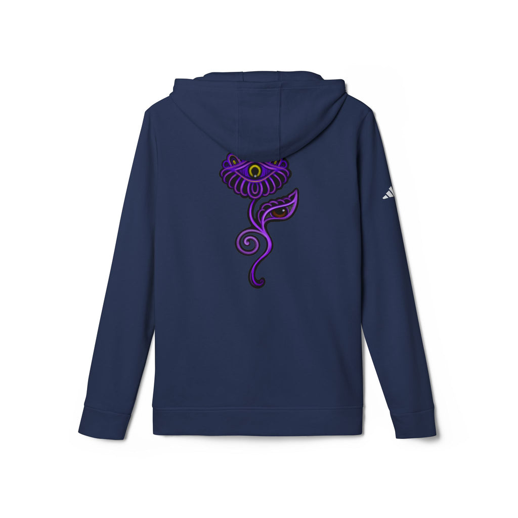 Blue Hoodie with Purple Paisley Chameleon Graphic — Casual Streetwear Pullover. #H1
