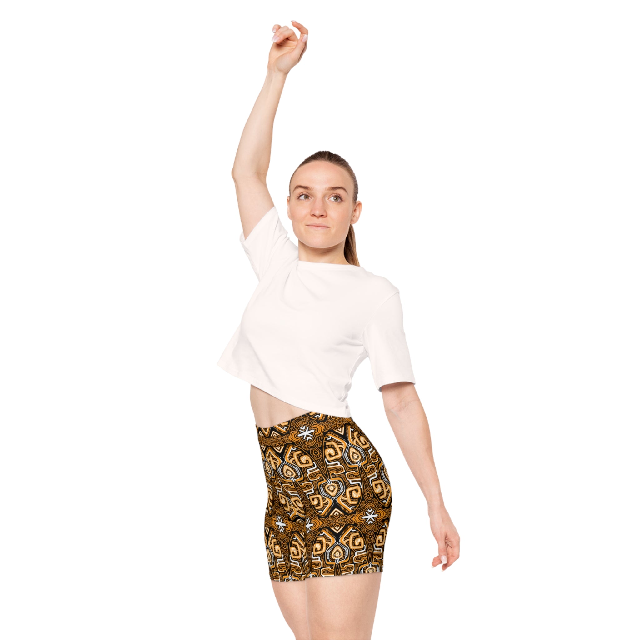 Tribal Gold Geo Women's Biker Shorts #fsj165