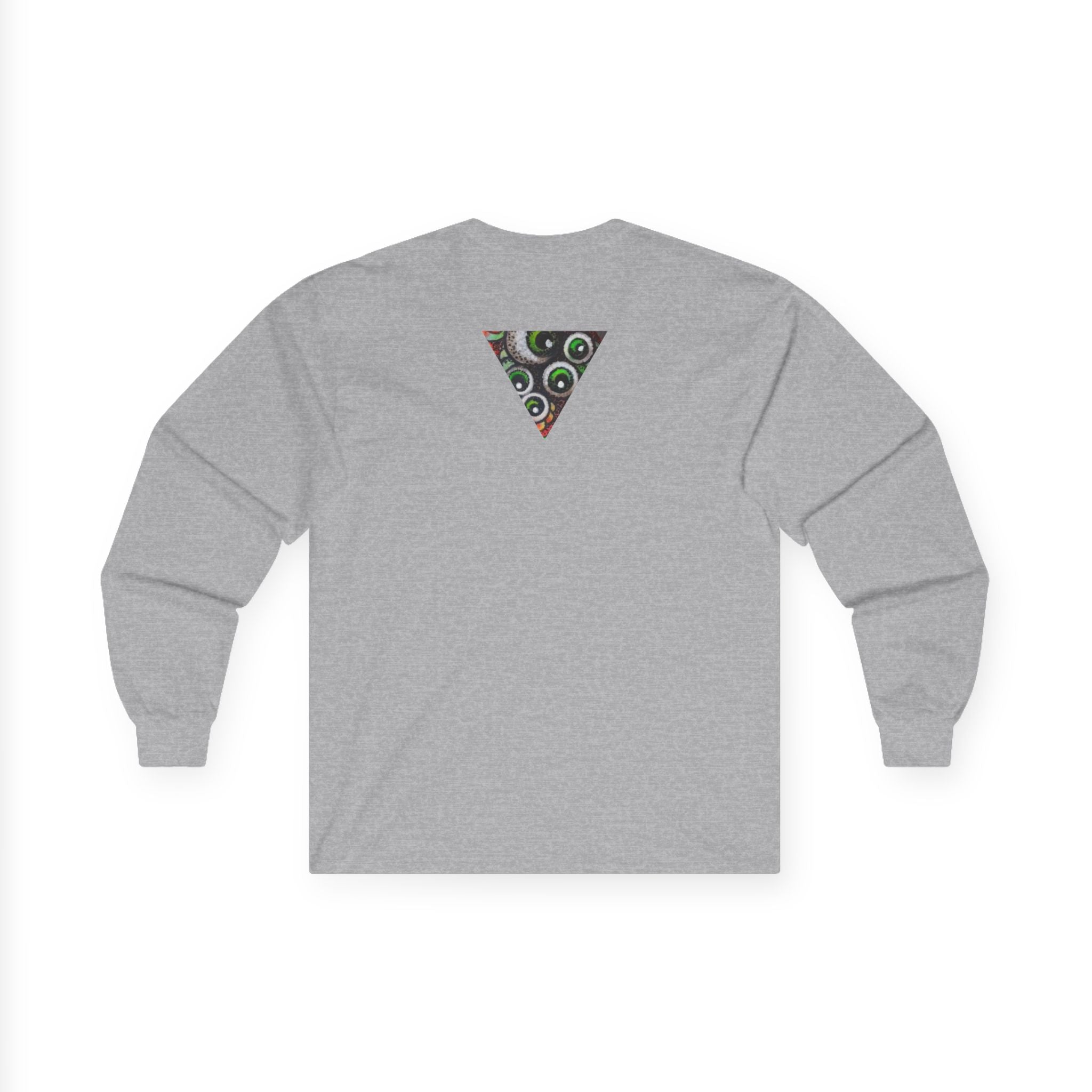Triangle Camo Graphic Long Sleeve Tee — Minimal Military-Inspired Chest Print #k646&