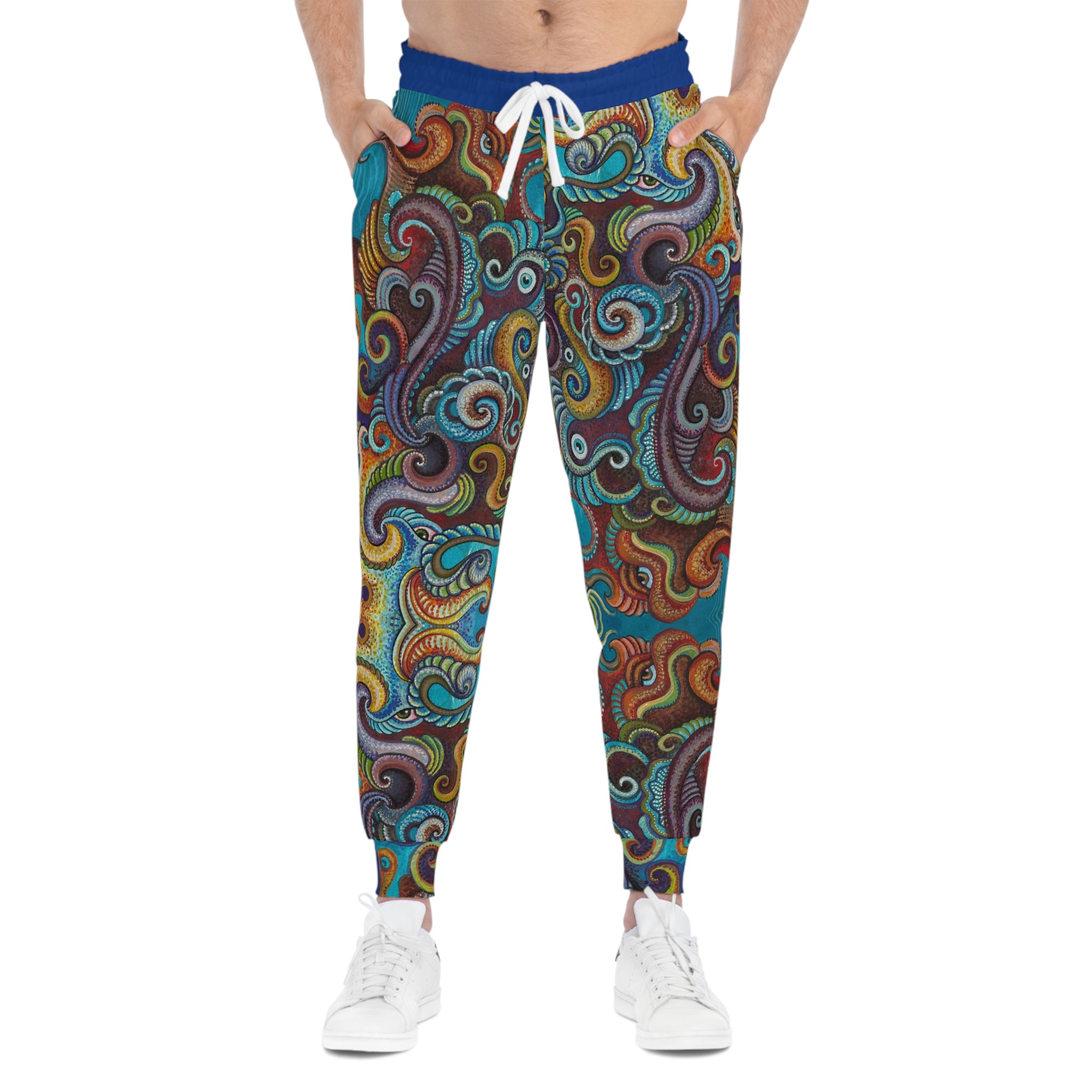 Psychedelic Swirl Athletic Joggers – Colorful Abstract AOP Track Pants #aj343