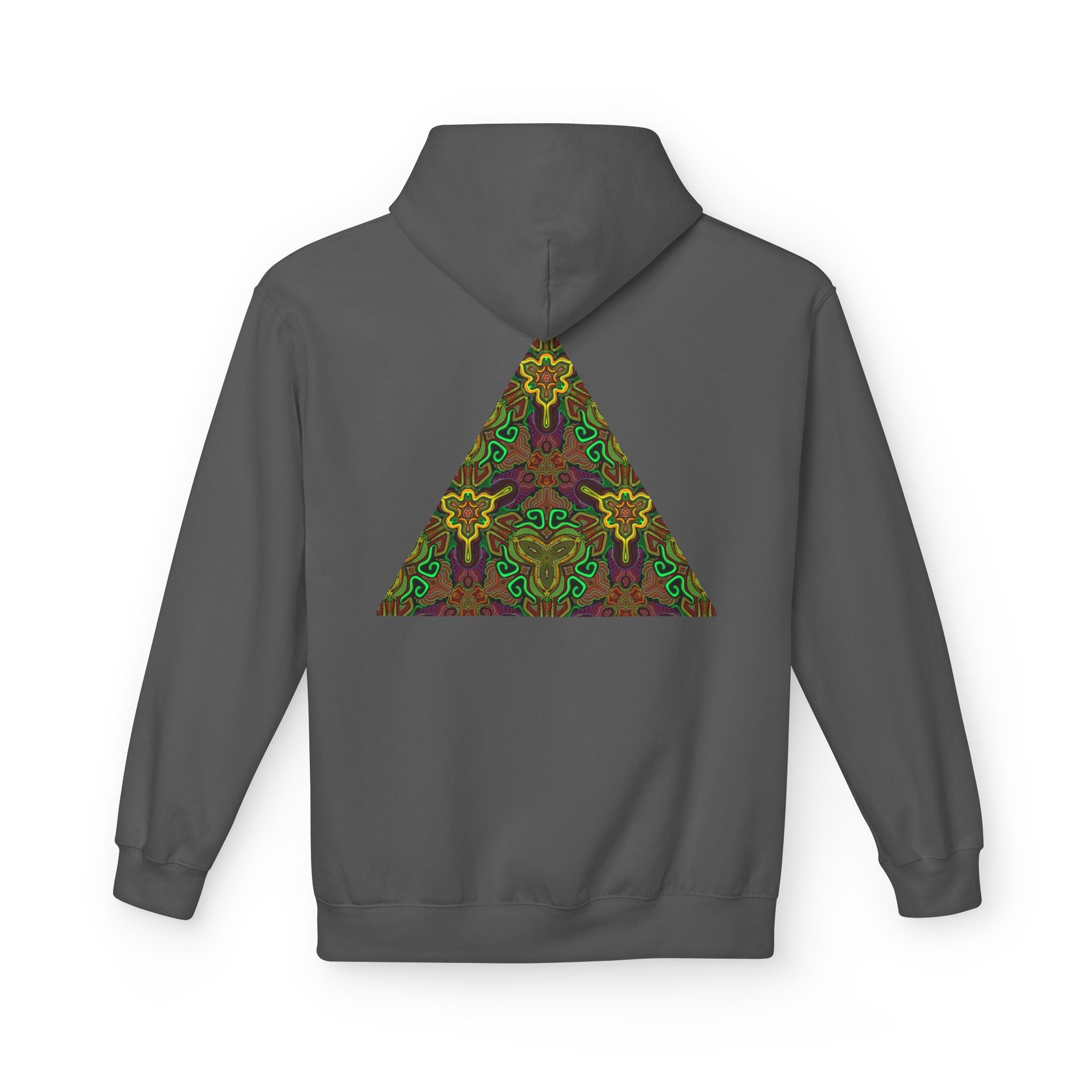 Tribal Kaleidoscope Symbol Hoodie | Geometric Triangle Back Print