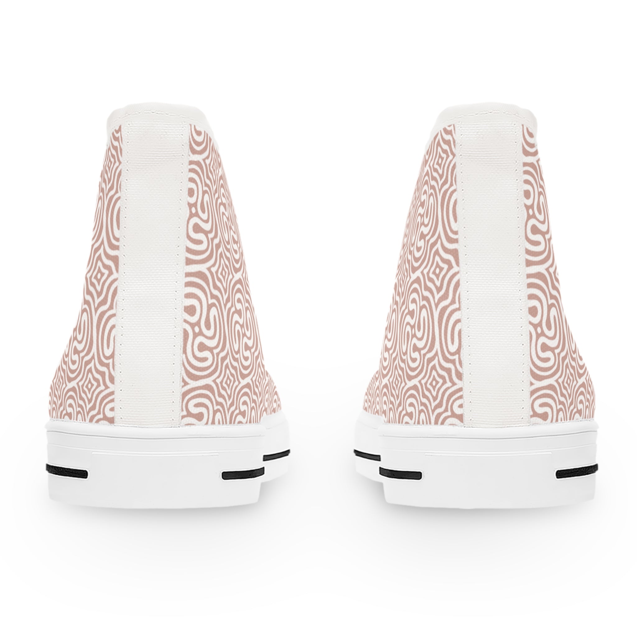 Women's High Top Sneakers - Rose Maze Pattern Casual Canvas Shoes #h875688