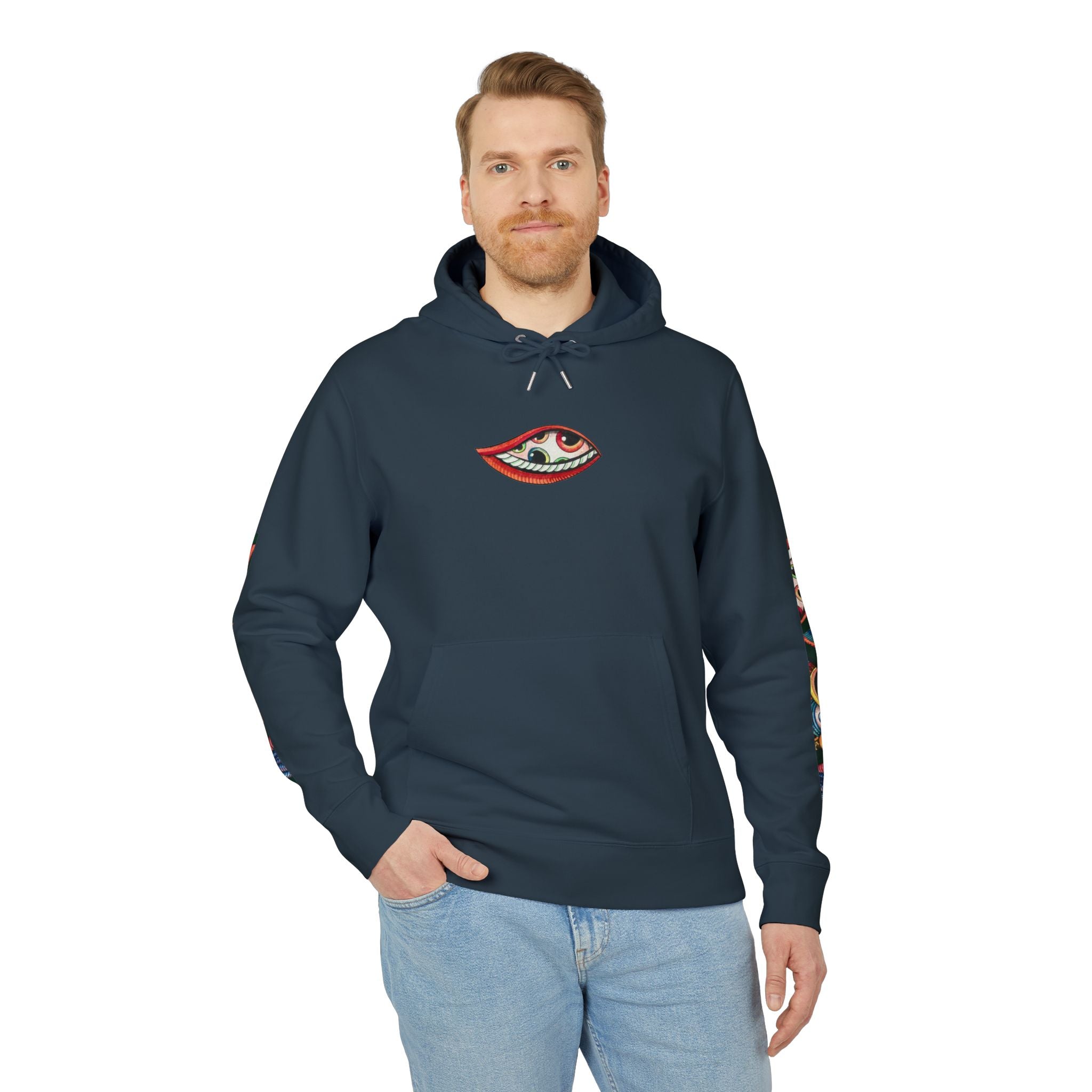 Graphic Hoodie — Colorful Psychedelic Lip & Swirl Design #h4334