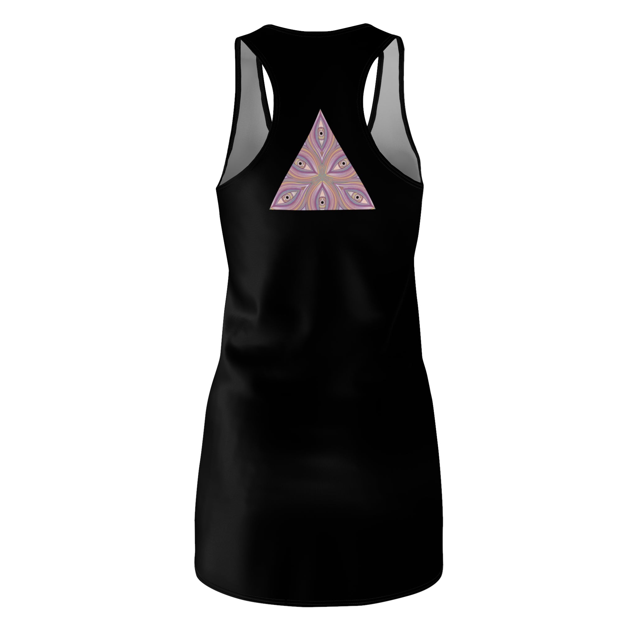 Racerback Dress with Pink Kaleidoscope Triangle Print #d111