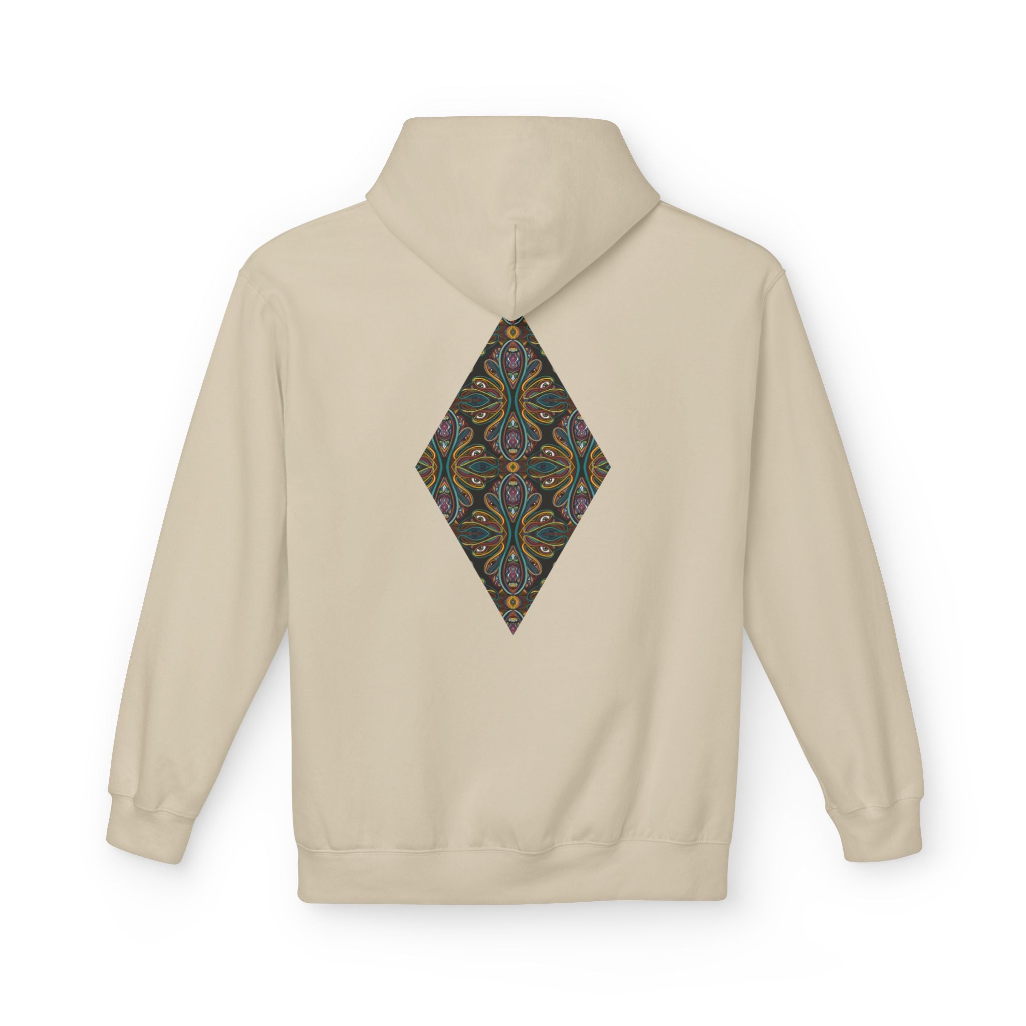 Geometric Mosaic Triangle Hoodie — Decorative Pattern Pullover #i865678
