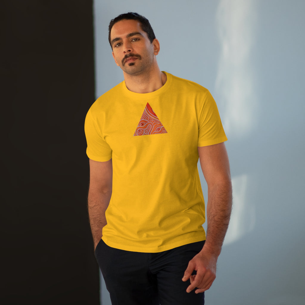 Men's Tee — Red Geometric Triangle Pattern #dm52986