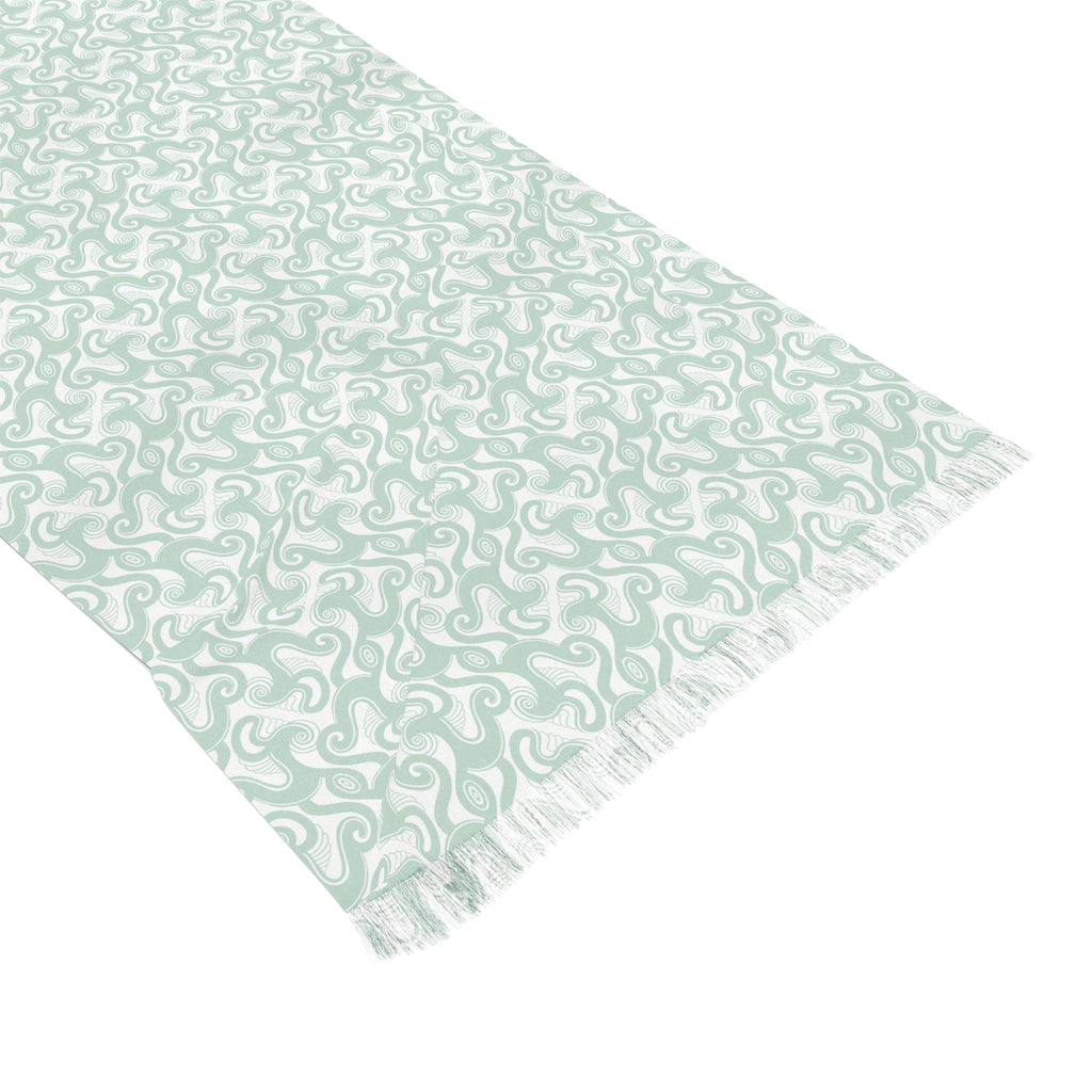 Lightweight Mint Floral Scarf – Soft Botanical Print Spring/Summer Wrap #l874257