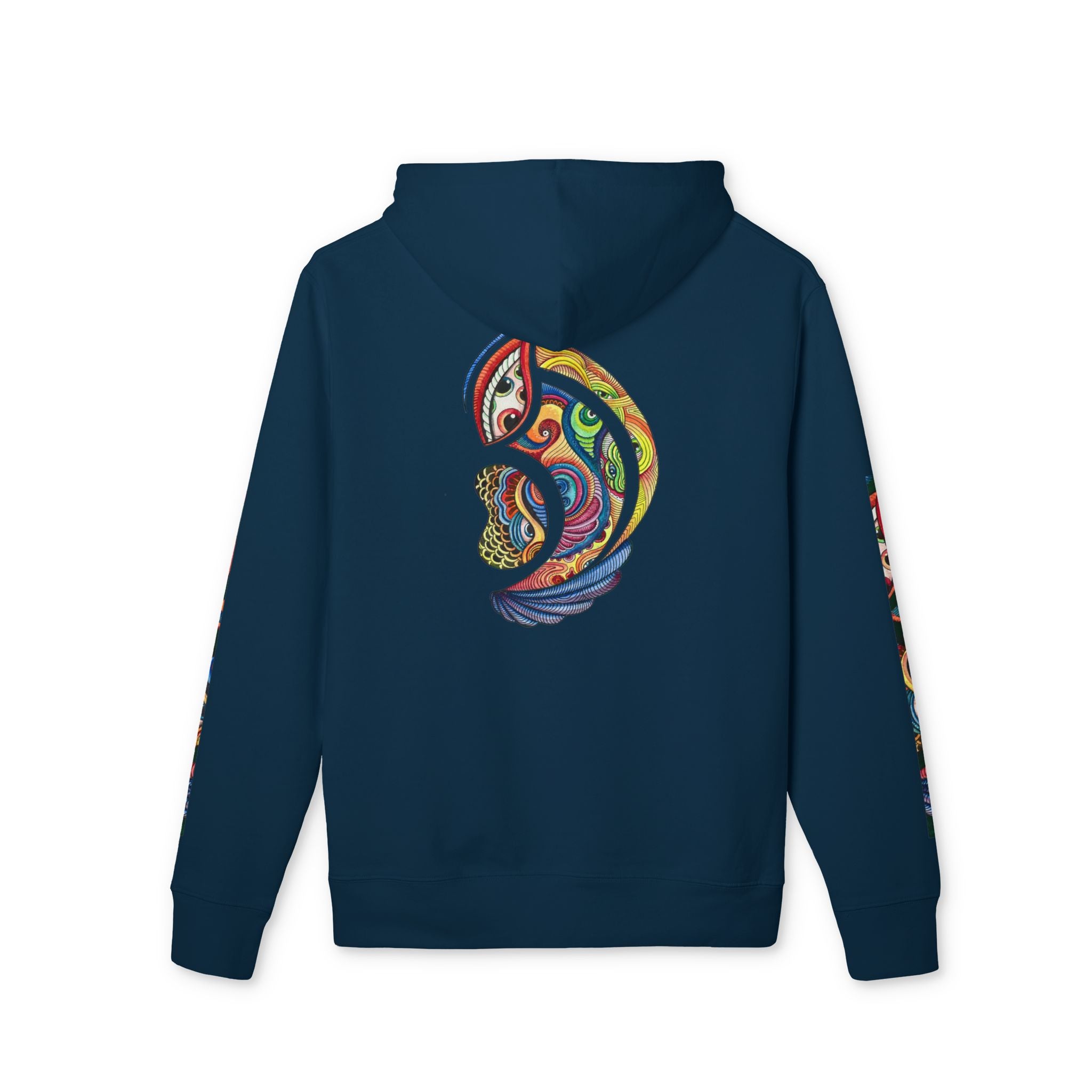 Graphic Hoodie — Colorful Psychedelic Lip & Swirl Design #h4334