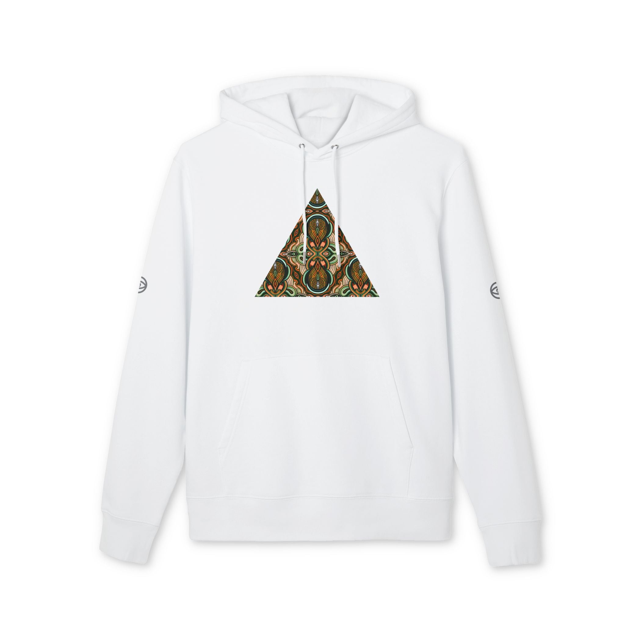 Geometric Tribal Pattern Hoodie — Earth Tone Triangle & Circle Art Sweatshirt #eh2