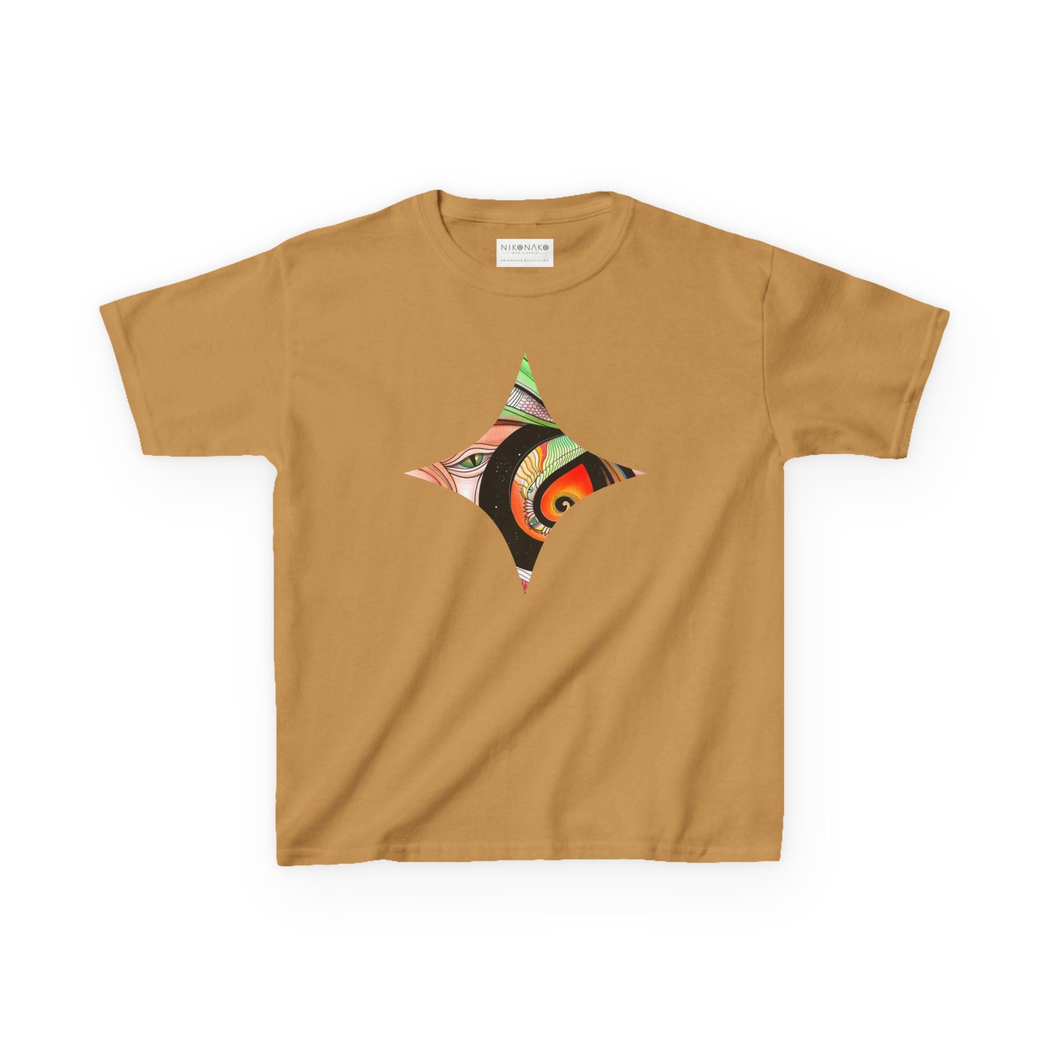 Abstract Eye Pattern Kids Tee | Geometric Star & Triangle Art