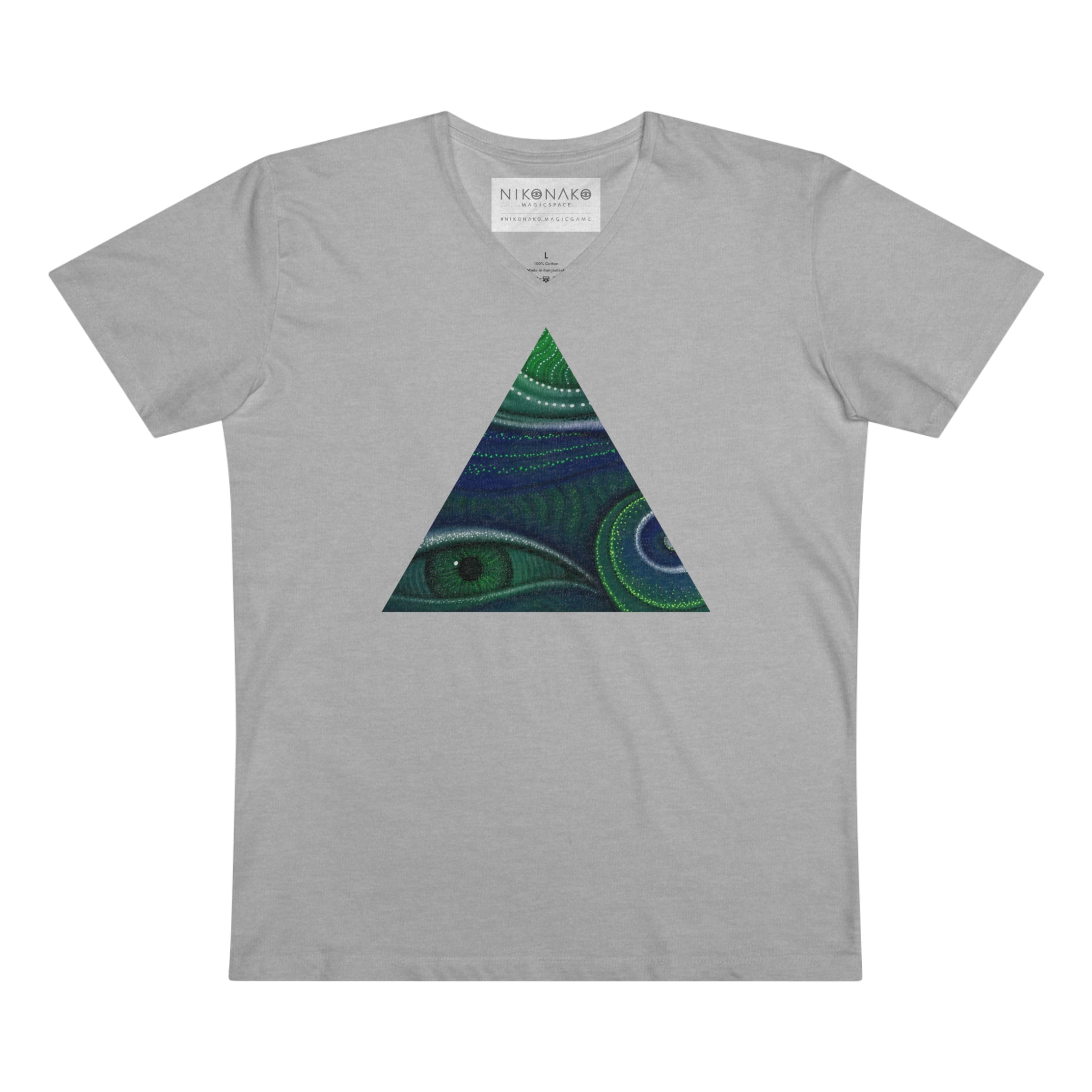 Peacock Eye Triangle V-Neck T‑Shirt #ts3