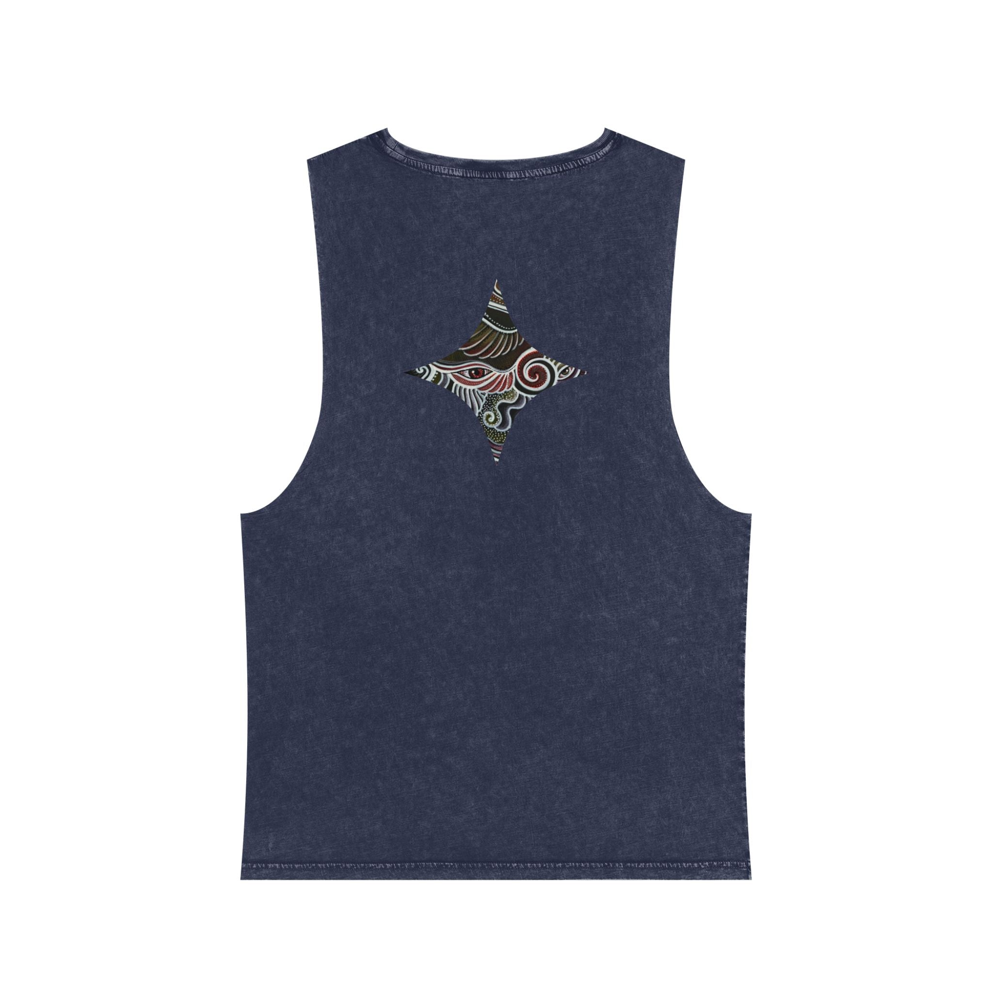 Stonewash Tank Top — Colorful Swirl Triangle Graphic #ew1177