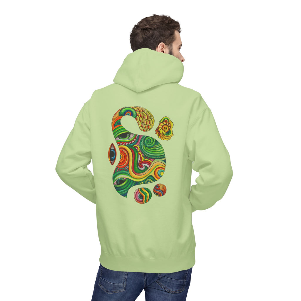 Psychedelic Swirl Hoodie — Colorful Abstract Apple Graphic #j64298