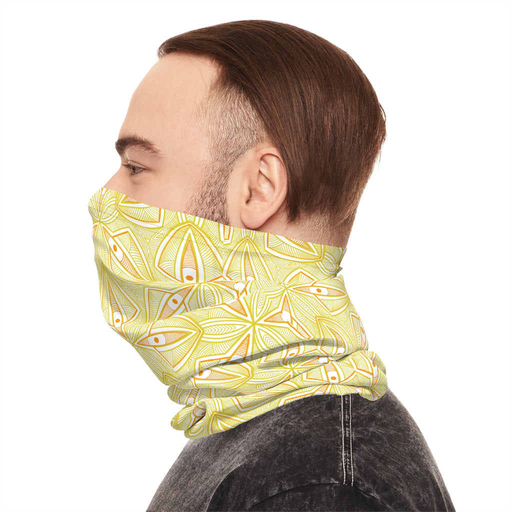 Floral Sunburst Lightweight Neck Gaiter — Yellow Geometric Bandana Scarf #jh67