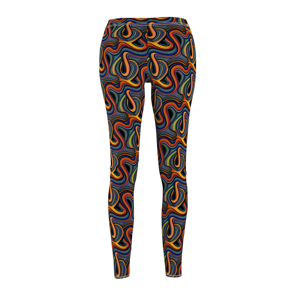 Psychedelic Swirl Leggings — Retro Rainbow Abstract Print #gfs0221