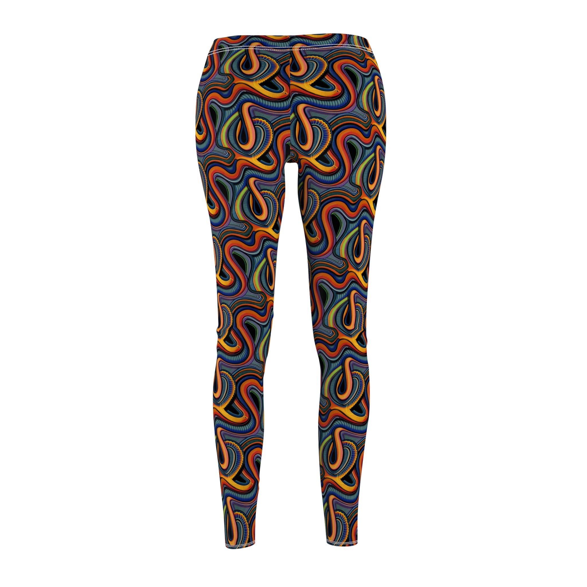 Psychedelic Swirl Leggings — Retro Rainbow Abstract Print #gfs0221